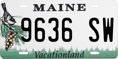 ME license plate 9636SW