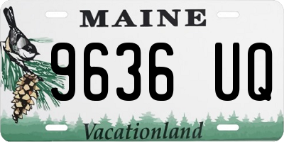 ME license plate 9636UQ