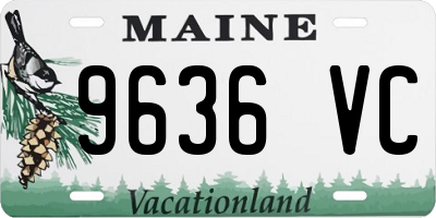 ME license plate 9636VC