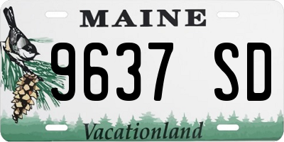 ME license plate 9637SD