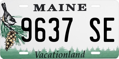ME license plate 9637SE