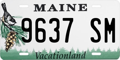 ME license plate 9637SM
