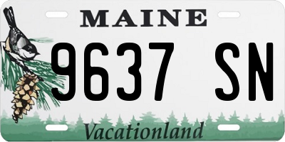 ME license plate 9637SN