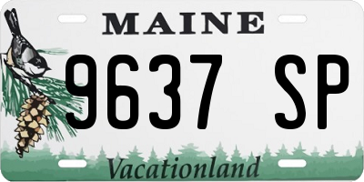 ME license plate 9637SP
