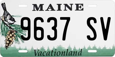 ME license plate 9637SV