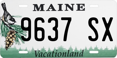 ME license plate 9637SX