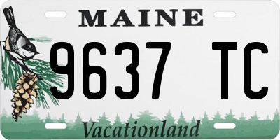 ME license plate 9637TC