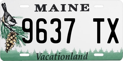 ME license plate 9637TX