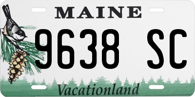 ME license plate 9638SC