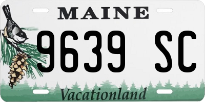 ME license plate 9639SC