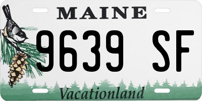 ME license plate 9639SF