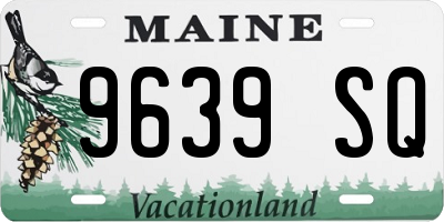 ME license plate 9639SQ