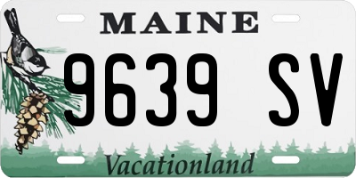 ME license plate 9639SV