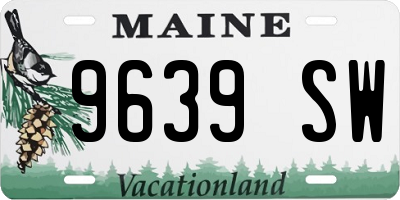 ME license plate 9639SW