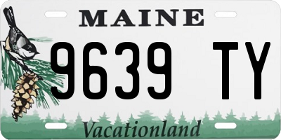 ME license plate 9639TY