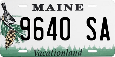 ME license plate 9640SA