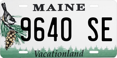 ME license plate 9640SE