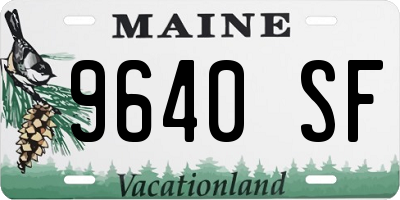 ME license plate 9640SF