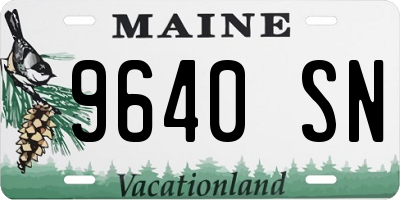 ME license plate 9640SN