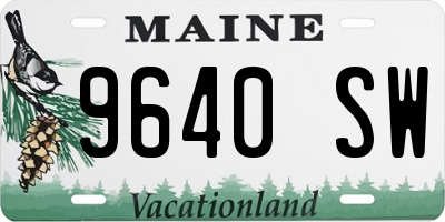 ME license plate 9640SW