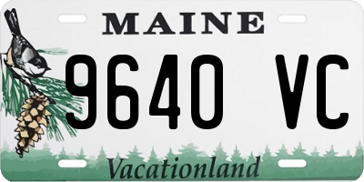 ME license plate 9640VC