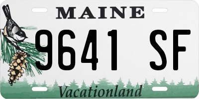 ME license plate 9641SF