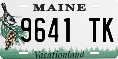 ME license plate 9641TK