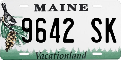 ME license plate 9642SK