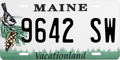 ME license plate 9642SW