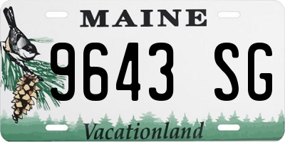 ME license plate 9643SG