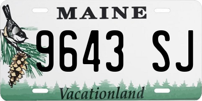 ME license plate 9643SJ