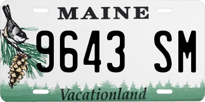 ME license plate 9643SM