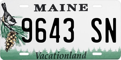 ME license plate 9643SN