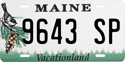 ME license plate 9643SP