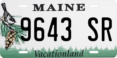 ME license plate 9643SR