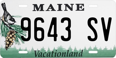 ME license plate 9643SV