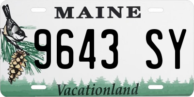 ME license plate 9643SY
