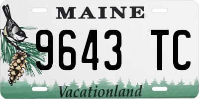 ME license plate 9643TC