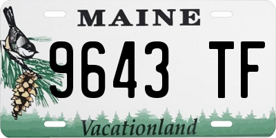 ME license plate 9643TF