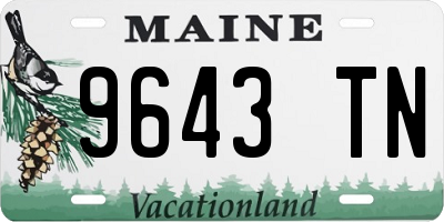 ME license plate 9643TN