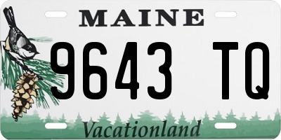ME license plate 9643TQ