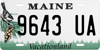 ME license plate 9643UA