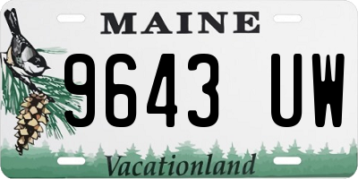 ME license plate 9643UW