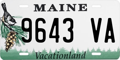 ME license plate 9643VA