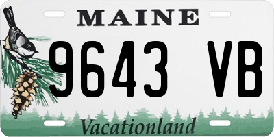 ME license plate 9643VB