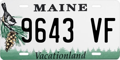 ME license plate 9643VF