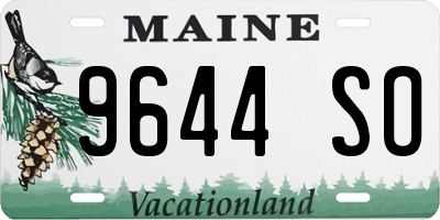 ME license plate 9644SO