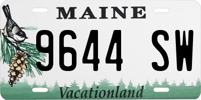 ME license plate 9644SW