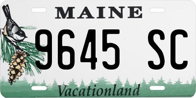 ME license plate 9645SC