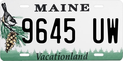 ME license plate 9645UW